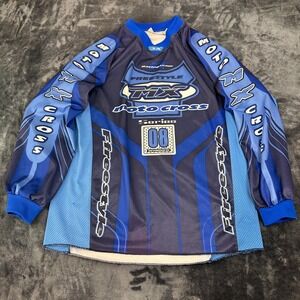 Y2K Works Motocross Freestyle Mx 08 Jersey Mens M Blue 250cc Classic Winner